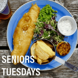Seniors Tuesdays Tuesdays is Senior's Day at the Parade with a selection of small serve menu items all for $15 or less.